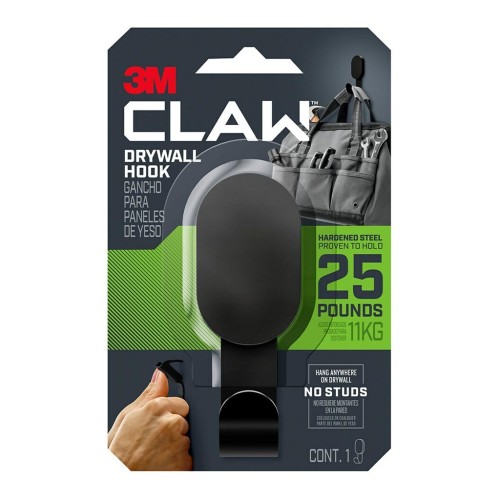 3M CLAW Drywall Hook 11kg Black 3M CLAW Drywall Hook 11kg Black